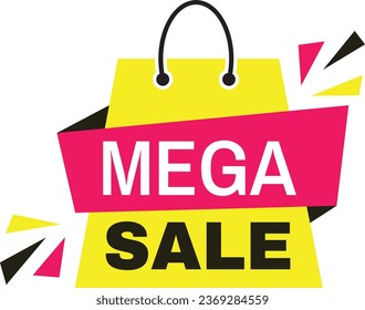 einfaches Mega-Verkaufszeichen-Template, Vektorgrafik, Mega-Verkaufsbanner