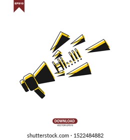 Simple megaphone concept logo vector template design