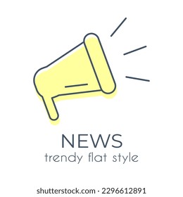 Simple megaphone icon on a white background in trendy flat style. Suitable for applications, web sites, online shops