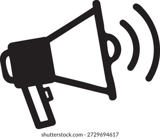 Ícone de megafone simples que representa o anúncio alto ou a comunicação pública