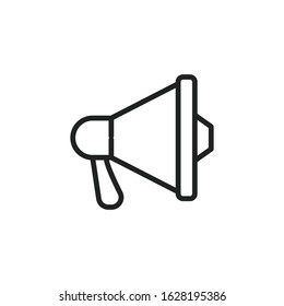 Simple megaphone line icon. Stroke pictogram. Vector illustration isolated on a white background. Premium quality symbol. Vector sign for mobile app and web sites.