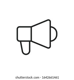 Simple megaphone line icon. Stroke pictogram. Vector illustration isolated on a white background. Premium quality symbol. Vector sign for mobile app and web sites.