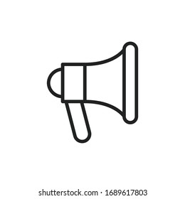 Simple megaphone line icon. Stroke pictogram. Vector illustration isolated on a white background. Premium quality symbol. Vector sign for mobile app and web sites.