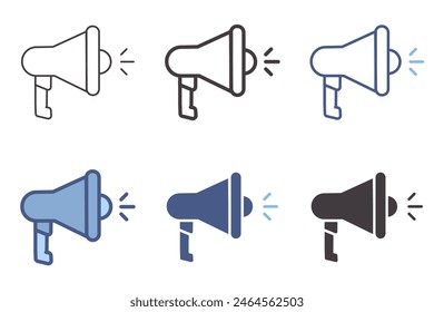 Simple megaphone loudspeaker icon for advertising, marketing, protest or sharing news. Vector graphic elements