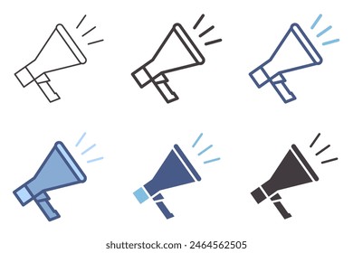 Simple megaphone loudspeaker icon for advertising, marketing, protest or sharing news. Vector graphic elements