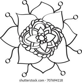 simple mehendi pattern element, henna ornament, vector illustration