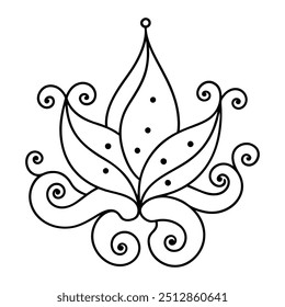 A simple mehndi design with tiny dots that draw attention to the lovely curves and swirls it has.