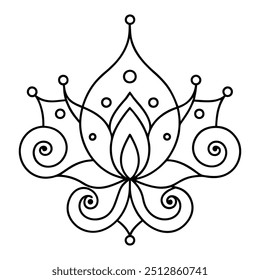A simple mehndi design with tiny dots that draw attention to the lovely curves and swirls it has.