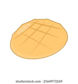 Simple melon bread icon. Vector.