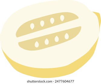 Einfache Melonen-Illustration. Cartoon-Gefühl