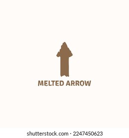 Simple melted brown arrow logo.