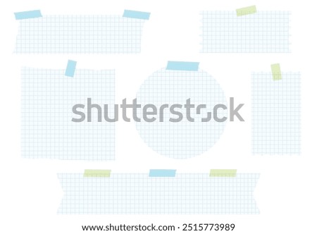 Simple memo background of graph paper pasted with masking tape