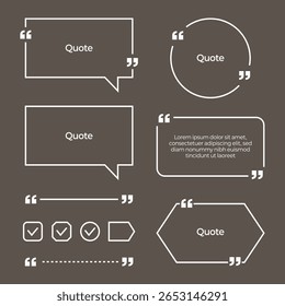 Simple Memo Frame Set, Quote Frame, label design Vector Illustration