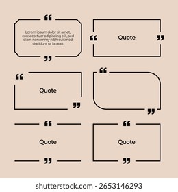 Simple Memo Frame Set, Quote Frame, label design Vector Illustration