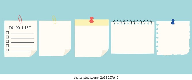 Simple memo pad and notebook vector illustration for notices and announcements