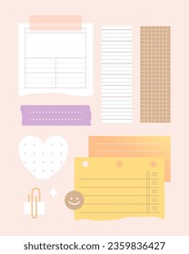 Einfache Illustration von Memo-Paper-Sets 