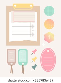 Simple Memo Paper Set Illustration 