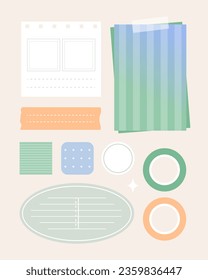 Simple Memo Paper Set Illustration 