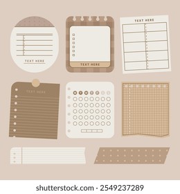 Simple memo paper, sticker design set