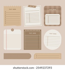 Simple memo paper, sticker design set