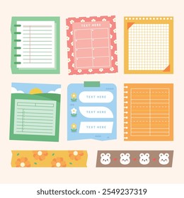 Simple memo paper, sticker design set