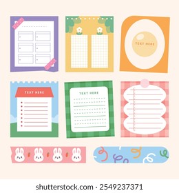 Simple memo paper, sticker design set