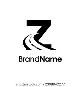 Simple and Memorable Illustration logo design way icon combine with initial Z in black color.