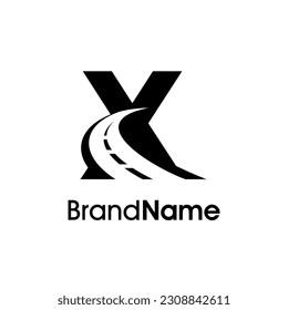 Simple and Memorable Illustration logo design way icon combine with initial X in black color.