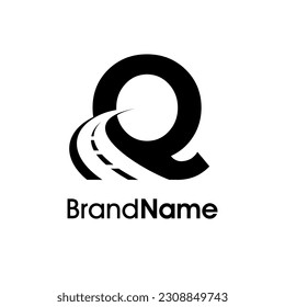 Icono de diseño de logotipo de Illustration simple y memorable combinado con Q inicial en color negro.