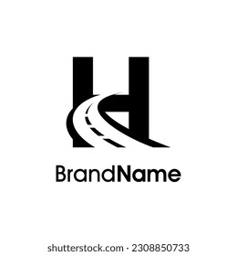 Icono de diseño de logotipo de Illustración simple y memorable combinado con H inicial en color negro
