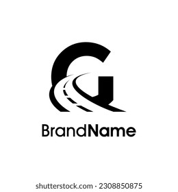 Simple and Memorable Illustration logo design way icon combine with initial G in black color.