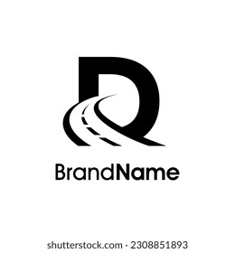 Simple and Memorable Illustration logo design way icon combine with initial D in black color.