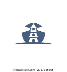 design de logotipo de casa de luz simples e memorável que se adequa à empresa relacionada com o mar, porto, mar, água, etc.