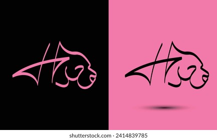 Simple and Memorable logo design Initial letter H combine with dog head. The logo good for any company and work as well in small size.