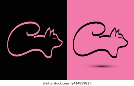 Simple and Memorable logo design Initial letter C combine with cat head. The logo good for any company and work as well in small size.