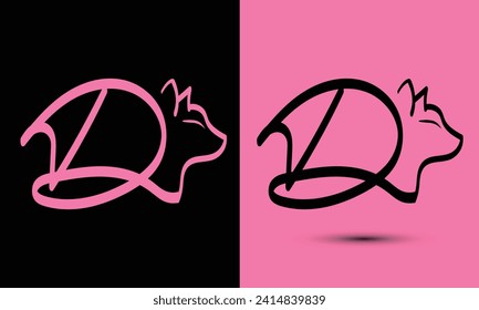 Simple and Memorable logo design Initial letter D combine with cat head. The logo good for any company and work as well in small size.