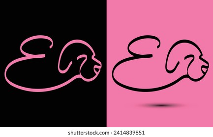 Simple and Memorable logo design Initial letter E combine with dog head. The logo good for any company and work as well in small size.