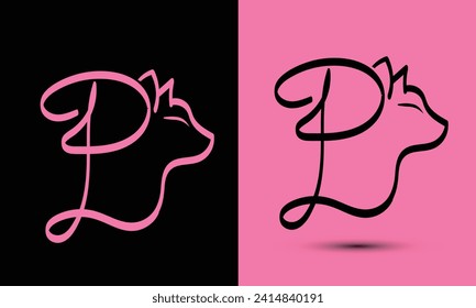 Simple and Memorable logo design Initial letter P combine with cat head. The logo good for any company and work as well in small size.