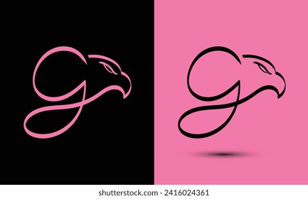 Simple and Memorable logo design Initial letter g combine with falcon head. The logo good for any company and work as well in small size.