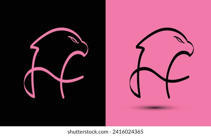 Simple and Memorable logo design Initial letter H combine with falcon head. The logo good for any company and work as well in small size.