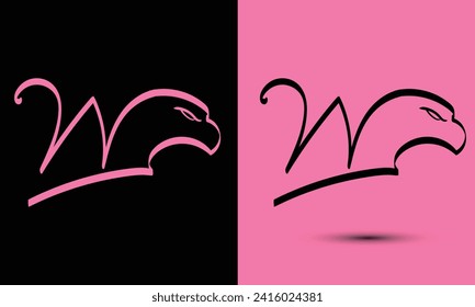 Simple and Memorable logo design Initial letter W combine with falcon head. The logo good for any company and work as well in small size.