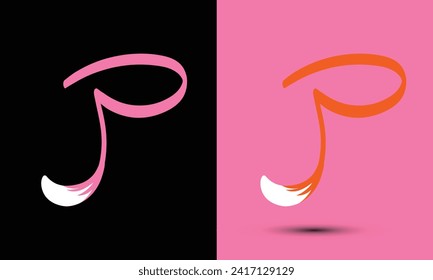Simple and Memorable logo design Initial letter P combine with fox tail. The logo good for any company and work as well in small size.