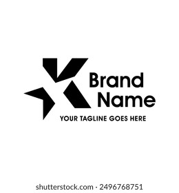 Simple and Memorable Logo design Initial K Combine with Star. the logo good for your any company and can work as well in small size.