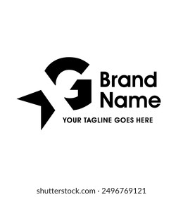 Simple and Memorable Logo design Initial G Combine with Star. the logo good for your any company and can work as well in small size.