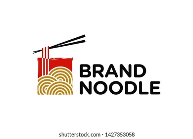 Simple and Memorable logo design noodle.