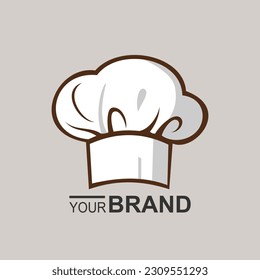 a simple and memorable logo in the shape of a chef's hat