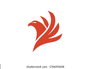 simple and memorable red eagle vector logo template