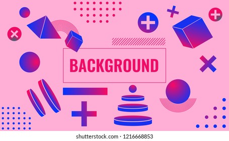 Simple memphis background for many design works with space for text