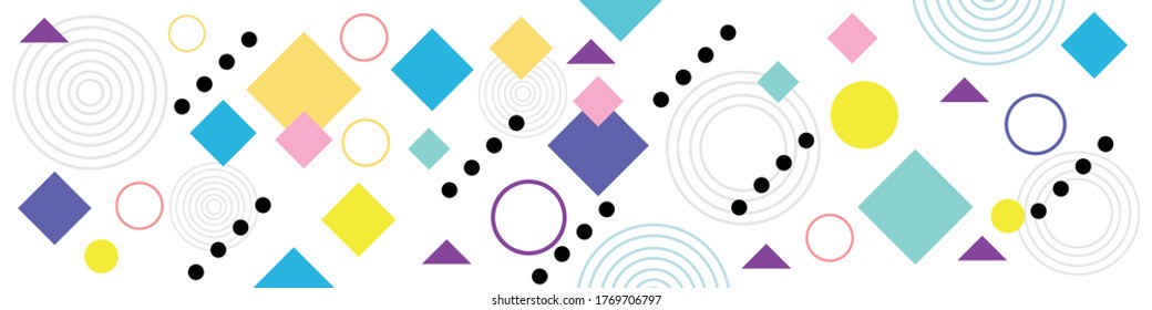 Vector de banner de fondo de estilo Memphis simple
