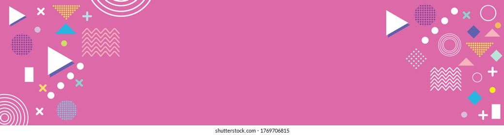 Simple Memphis style background banner vector